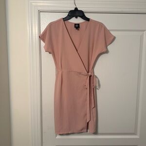 Bobeau Blush Pink Wrap Dress